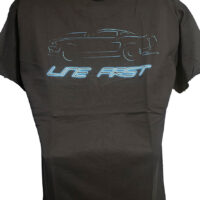 Blue Mustang Logo T-Shirt Black - Line First Racing