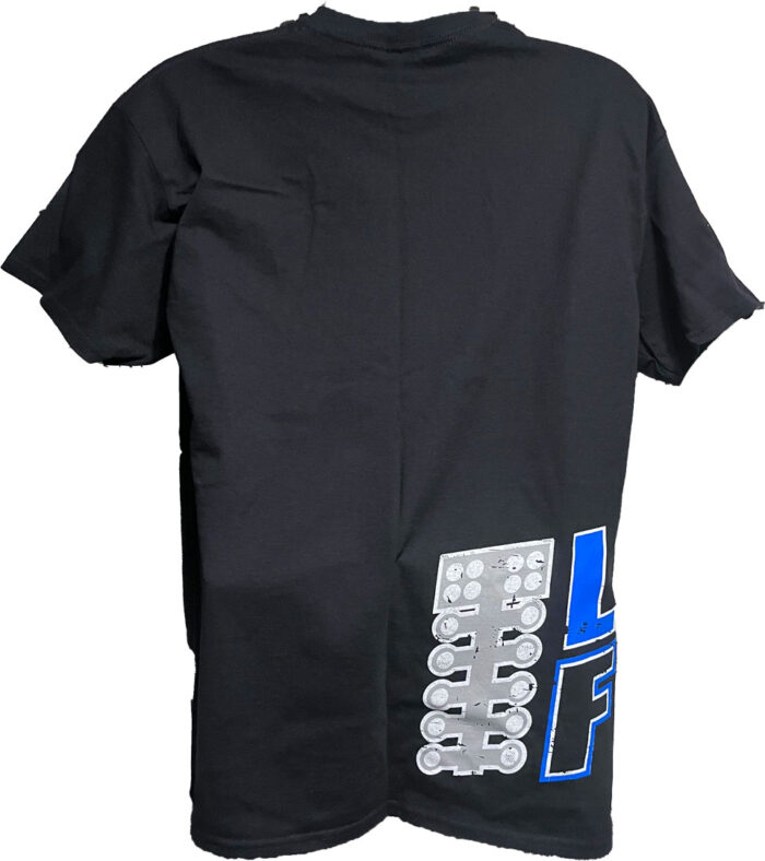 Line-First-Clothing-Company-Blue-Mustang-Pro-Tree-Logo-T-Shirt-Black-Back