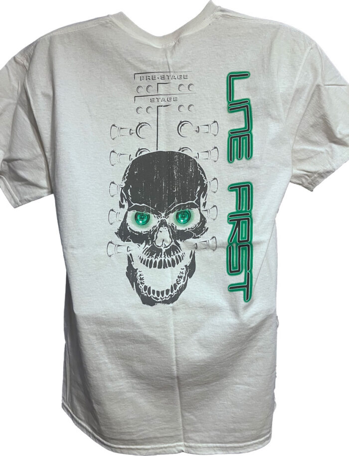 Line-First-Clothing-Company-Geen-Front-Skull-Logo-T-Shirt-White-Back