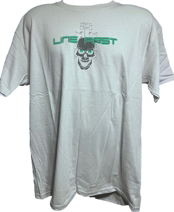 Line-First-Clothing-Company-Grey-Skull-Logo-T-Shirt-Grey-Front