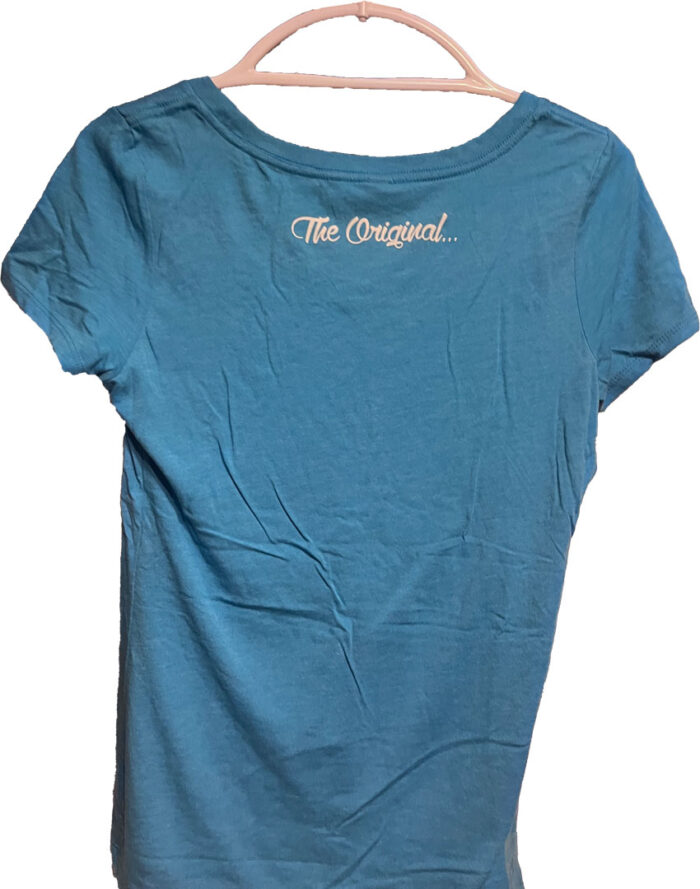 Line-First-Clothing-Company-Logo-T-Shirt-Womans-Blue-Back