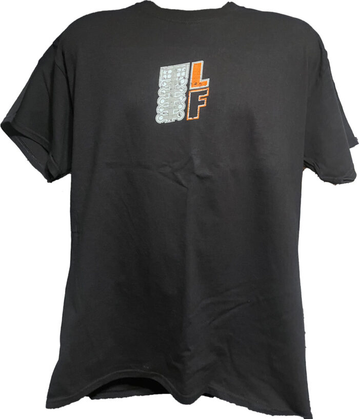 Line-First-Clothing-Company-Orange-Skull-Logo-T-Shirt-Black-Front